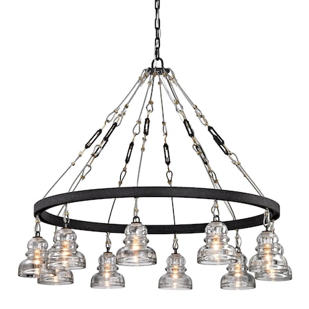 Troy Lighting Menlo Park 10 Light Chandelier 42.5 In. Deep Bronze F6057
