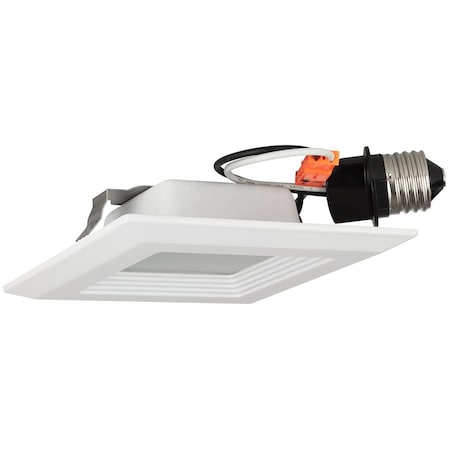 Sunlite 4-Inch 9W 630 Lumens E26 4000K Dimmable 80 CRI ETL Listed Square Recessed Retrofit Downlight 89124-SU