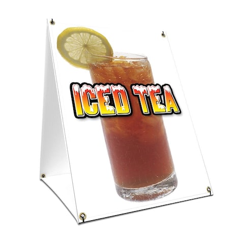 Signmission Iced Tea, 24 Inch x 18 Inch A-frame Yard Sign, Plastic Sign SBC-1824-Iced Tea