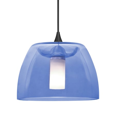 Besa Lighting Besa Spur Pendant, Blue, Black Finish, 1x 3W LED 1XT-SPURBL-LED-BK