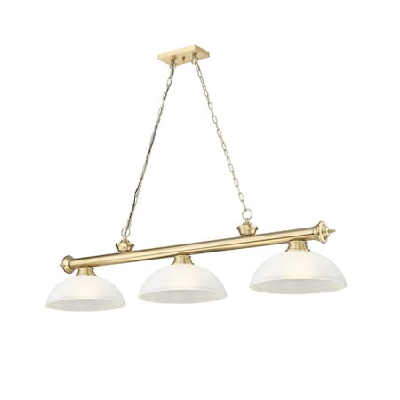 Z-Lite Cordon Heritage Brass 3 Light Billiard 2306-3HBR-DWL14