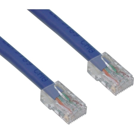 Cable Wholesale Cat6 Blue Copper Ethernet Patch Cable, Bootless, POE Compliant, 3 foot 10X8-16103