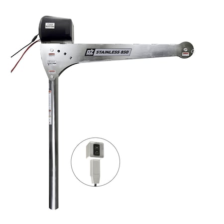 Oz Lifting Products 850 lbs. Stainless Steel Davit Crane w/ 12V DC electric winch OZSS850DAV-DCW
