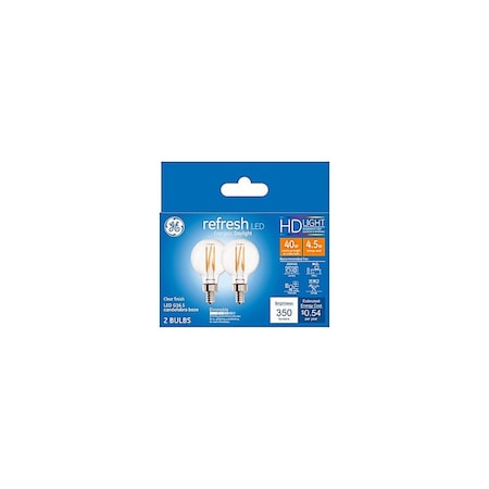 Current LED Globe Light Bulbs, Clear DayGlobe Light, 350 Lumens, 4.5-Watts Pair 93130892