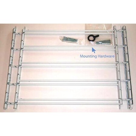 John Sterling 1130 Series Window Guard, 24 to 42 in W, 18 in H, Steel, White, 16-5/16 in Bar 1135
