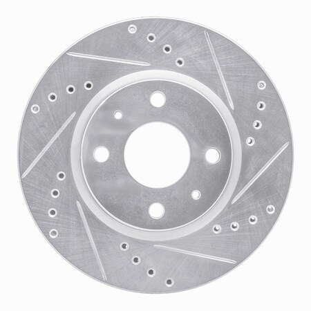 Dynamic Friction Co DFC Brake Rotor - Drilled and Slotted - Silver 631-20005R