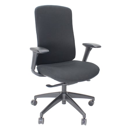 We'Re It LiDO Series High Back Upholstered Office Chair, Black OFD6800F-BLK