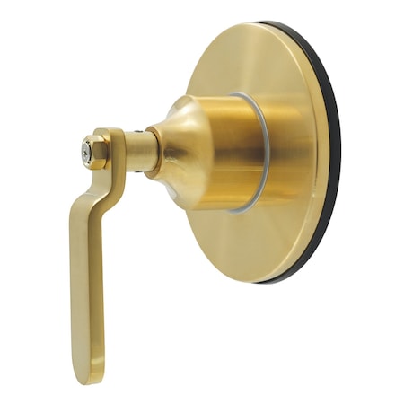 Kingston Brass Single-Handle Six-Way Diverter Valve with Round Trim Kit, Brushed Brass KS4037KL