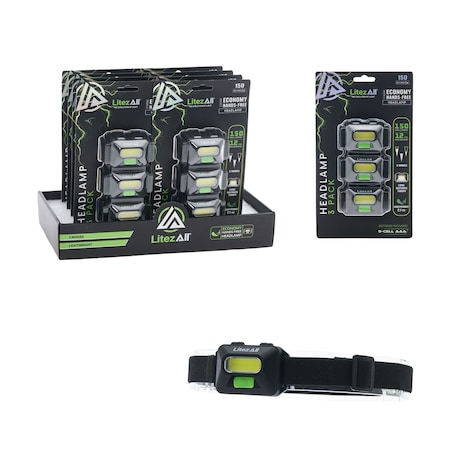 Litezall Economy Headlamp, 3PK LA-150LMHLx3-8/16