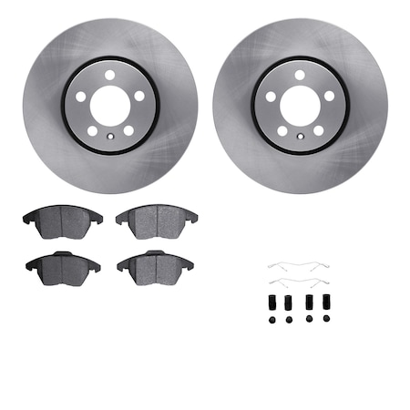 Dynamic Friction Co DFC Rotors with EURO 5000 Ceramic Brake Pads includes Hardware 6612-74101