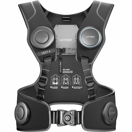 B & R Marketing And Sales WOOJER HIGH-FIDELITY HAPTIC VEST 4 - FOR VR, GAMES, MUSIC, MOVIES, AND WELLNESS. WJRV4BHNV-101-B