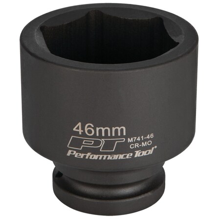 Performance Tool 3/4 in. Dr. 46mm Impact Socket, Chrome Moly, Black Phosphate M741-46
