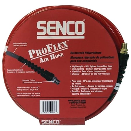 Senco SENCO PC0979 Air Hose, 3/8 in OD, MPT, Polyurethane PC0979