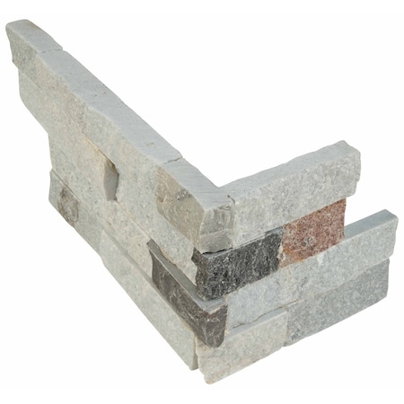 Msi Sunset Silver Splitface Ledger Corner 6 in.  X 18 in.  Natural Quartzite Wall Tile, 6PK ZOR-PNL-0131