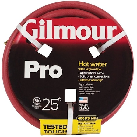 Gilmour 25 ft L Garden Hose, Rubber Tube, Red 886251-1001/81852