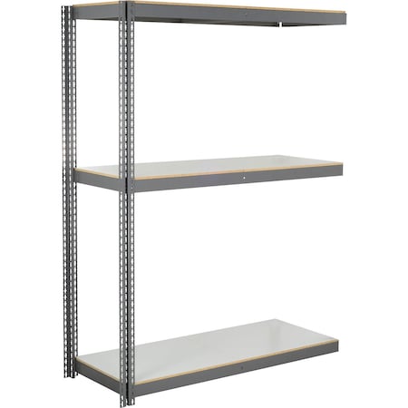 Global Industrial 3 Shelf, Heavy Duty Boltless Shelving Add On, 72"Wx24"Dx96"H, Laminate Deck B3152833