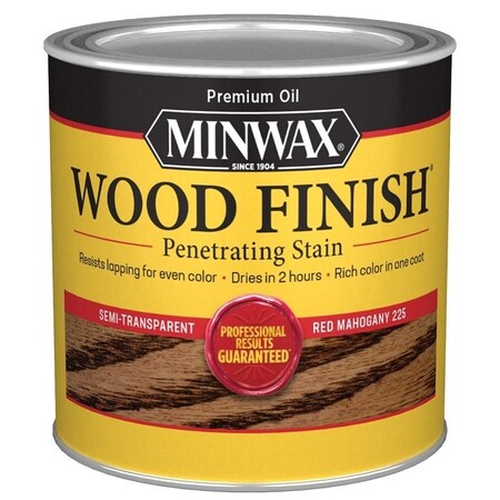 Minwax 222504444 Wood Stain, Red Mahogany, Liquid, 0.5 pt, Can 22250
