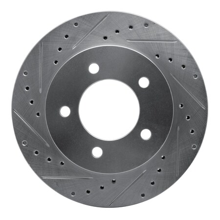 Dynamic Friction Co DFC Brake Rotor - Drilled and Slotted - Silver 631-54176L
