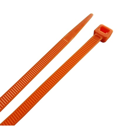 Soundwave Cable Tie, 8 in L, Orange, PA 6.6, 50 lb Strength, 100 PK SO1678989