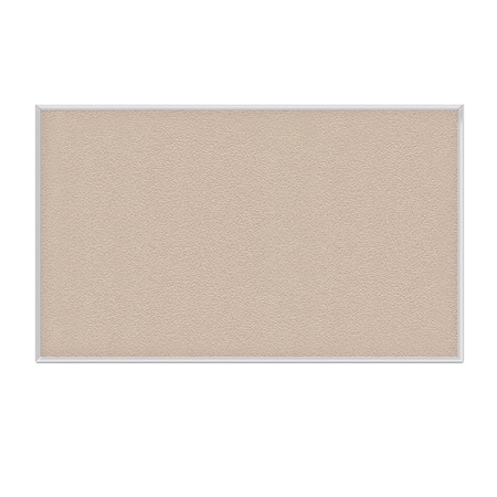 Ghent Fabric Bulletin Board, Satin Aluminum Frame, 4’H x 5’W, Beige AT45F90