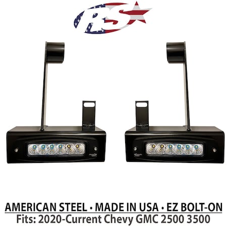 Race Sport Lighting 20-23 Chevy GMC 2500 3500 Chrome Series Bolt On Hitch Bar Reverse Light Kit, 2PK GMHB20UPSL