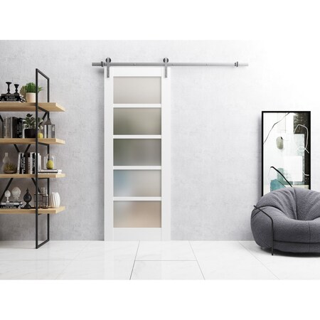 Sartodoors Pocket Interior Door, 42" x 80", Gray QUADRO4002BD-S-WS-18
