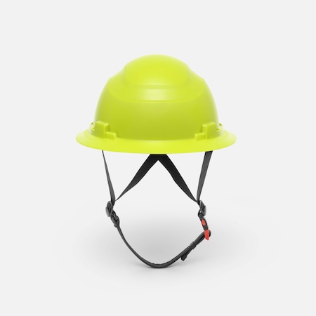 Ironwear Type 2 Class E Full Brim Safety Helmet w/ Chin Strap, Lime 3968-L