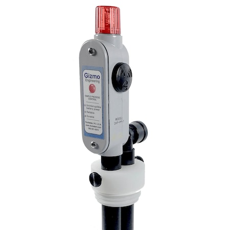 Gizmo Engineering Drum Alarm Low Level 3/4 in Black Polypropylene pipe, Adjustable depth DLBX-PF-15/30G
