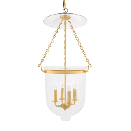 Hudson Valley Lighting Hampton 4 Light Pendant 14.5 In. Aged Brass/clear 255-AGB-C1