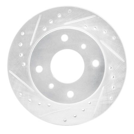 Dynamic Friction Co DFC Brake Rotor - Drilled and Slotted - Silver 631-67027L