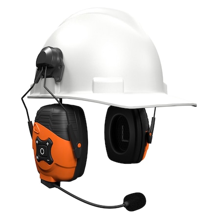 Isotunes Rechargeable Earmuffs Bluetooth-Enabled Earmuffs Helmet Mount, 21 NRR NRR, Orange IT-70