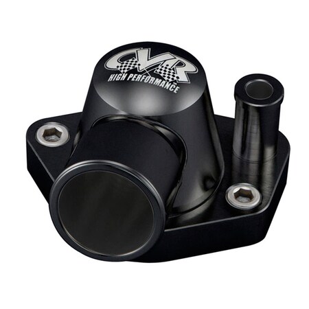 Cvr Performance TSH7BK 90 deg Thermostat Housing with 1.5 in. Hose for Small Block Ford 289-302 - Black CVRTSH7BK