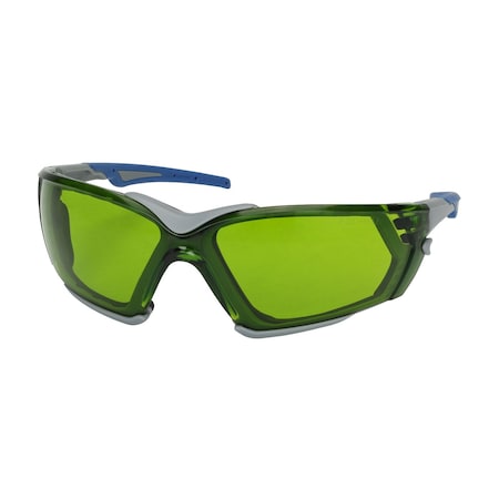 Bouton Optical Rimless Safety Glasses w/Gray Frame, IR Filter Shade 1.7 Lens, Foam Padding and Anti-Fog Coating 250-54-0024