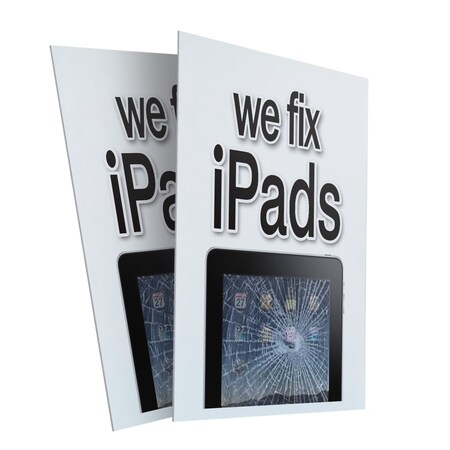 Signmission We Fix Ipads, Plastic Signs Only 24 Inch x 36 Inch, Corrugated Plastic, 2PK CSB-2436-2PACK-We Fix Ipads
