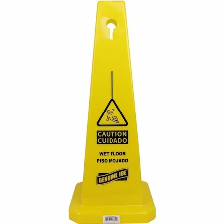 Genuine Joe Genuine Joe Safety Cone, Polypropylene, 24" Height, 10" Length, Yellow GJO58880