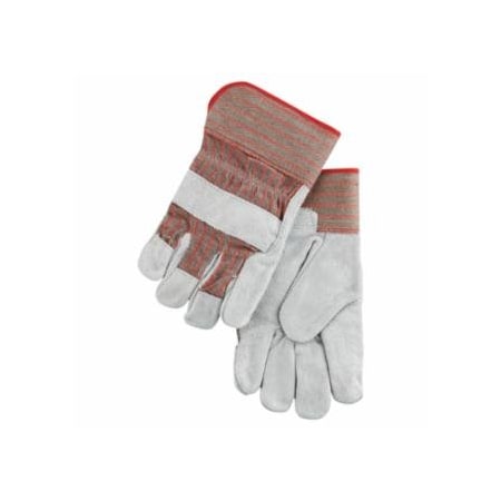 Mcr Safety Industrial Standard Shoulder Split Gloves, Large, Economy Split Cowhide, Red and Gray Fabric, 12PK 127-1200S