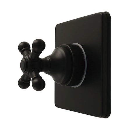 Kingston Brass Single-Handle Six-Way Diverter Valve with Square Trim Kit, Matte Black KS4040BX