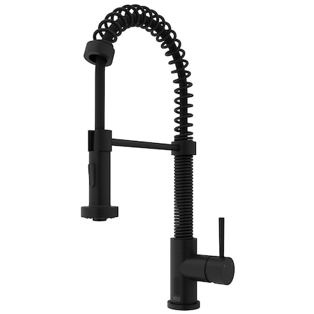 Vigo Edison 19inH Single-Handle Pull-Down Sprayer Kitchen Faucet and Touchless Sensor in Matte Black VG02001MBS