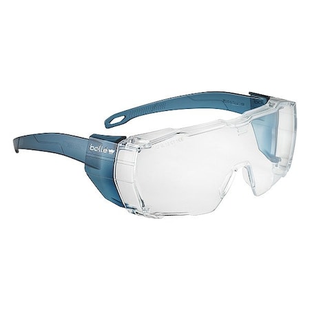 Bolle Safety Swift, Safety Glasses, Anti-Fog & Anti-Scratch, Clear Lens, Blue Frame, Frameless SWIOTN10U