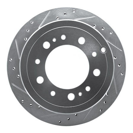 Dynamic Friction Co DFC Brake Rotor - Drilled and Slotted - Silver 631-76113L