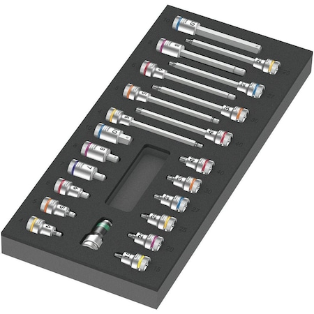 Wera 9723 Foam insert Zyklop B 3/8 in bit socket set 1, 22 pieces 5150113001