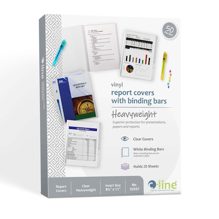 C-Line Products Report Cover, Binding Bar, Clear, PK50 32557