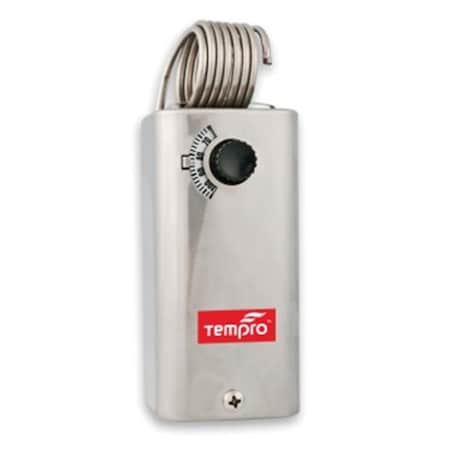 Tempro Line Voltage 30 to 110 Degree F Fixed Bulb Steel Housing SPDT Thermostat TE316057