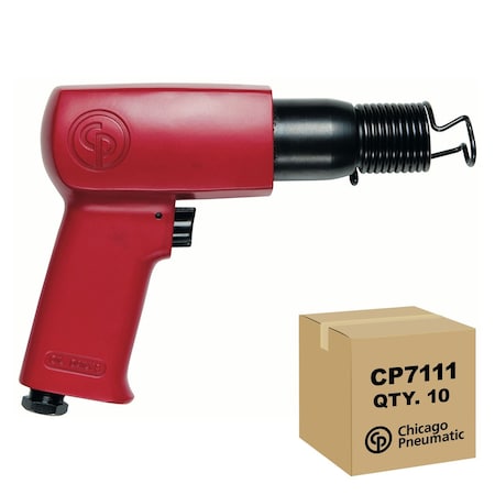 Chicago Pneumatic Air Hammer, 0.401 in, Round Shank, 1/4 in NPT, Stroke 2.64 in, Bore 0.75 in, 3,000 BPM, 10PK CP7111-CTN