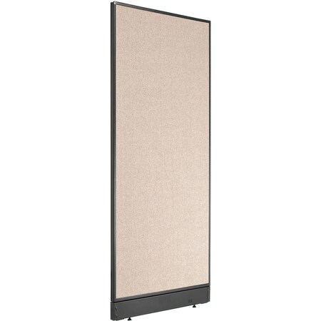 Global Industrial Interion Office Partition Panel with Pass-Thru Cable, 24-1/4"W x 64"H, Tan 277661PTN