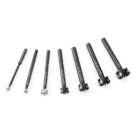 Commander Tool Cutlass Forstner Bit 7 pcs. Set wooden box 1/4in, 3/8in, 1/2in, 5/8in, 3/4in, 7/8in, 1in CFB-700000