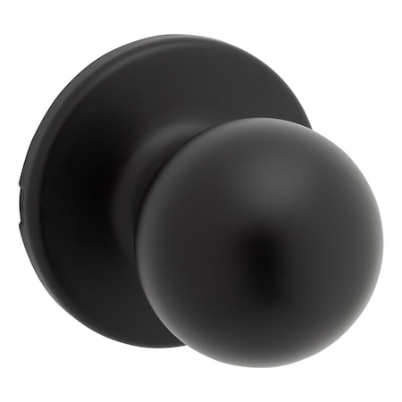 Kwikset Polo Traditional Matte Black Passage Knob 1-3/4 in. 92001-622