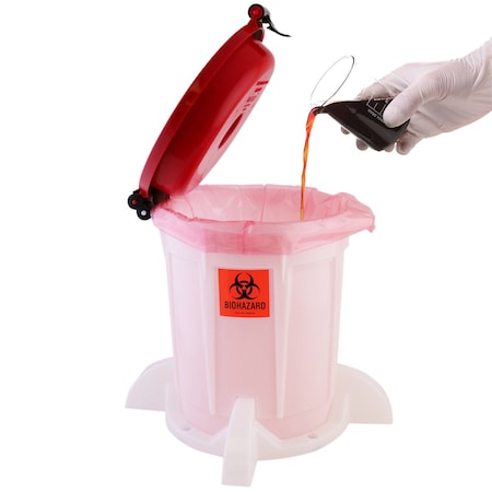 Cp Labsafety BenchTop Biohazard Waste Container with Lid 400736