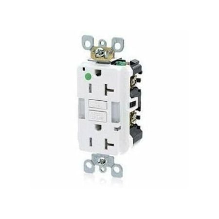 Leviton SmartlockPro Hospital Grade Self-Test GFCI with Nightlight, White GFNL2-HGW