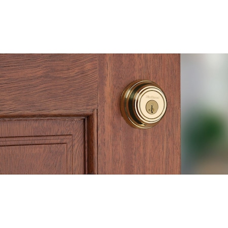 Kwikset Signature Series Polished Brass Single Cylinder Deadbolt 980 3 SMT CP K4 V1